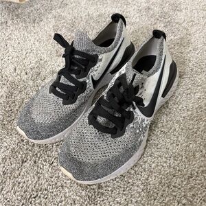 Nike Black and White Knit Running Shoes